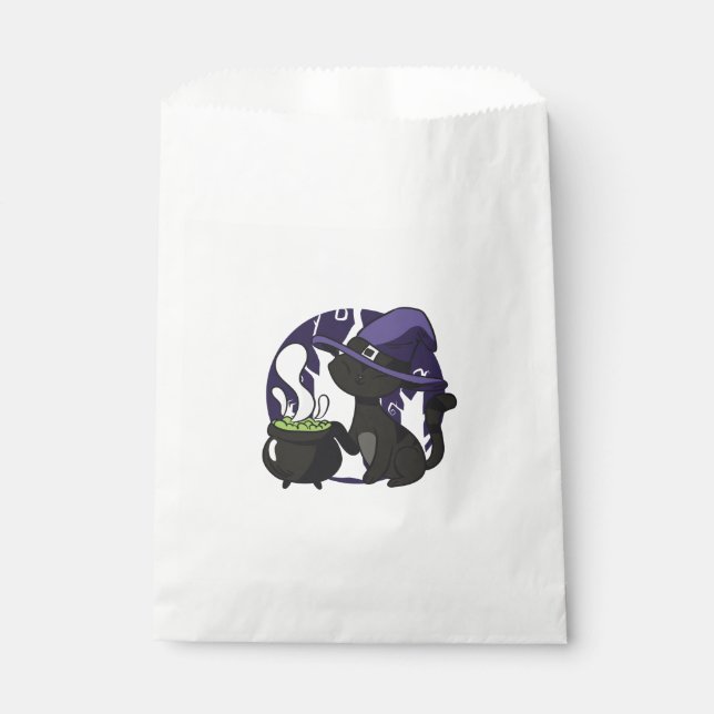 Adorable Witch Black Cat Favour Bag (Front)