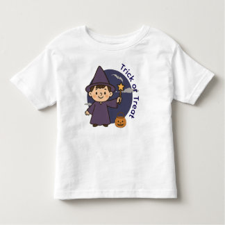 Adorable Wizard Trick or Treat Design Toddler T-Shirt