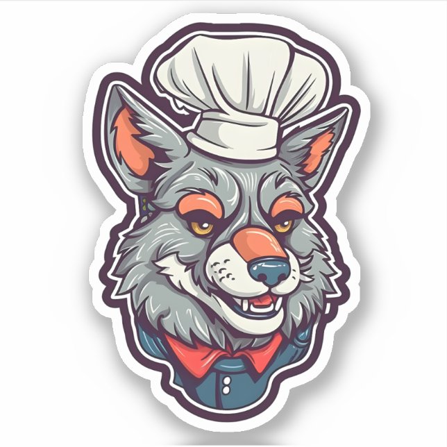 Adorable Wolf Chef Awesome Animal Graphic (Front)