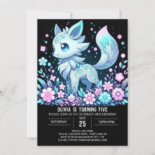 Adorable Wolf Digital Birthday Invitation