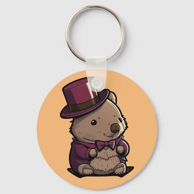 Adorable Wombat Key Ring (Front)