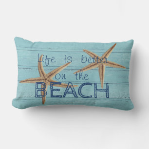 Adorable Wood Texture,Starfish Lumbar Cushion