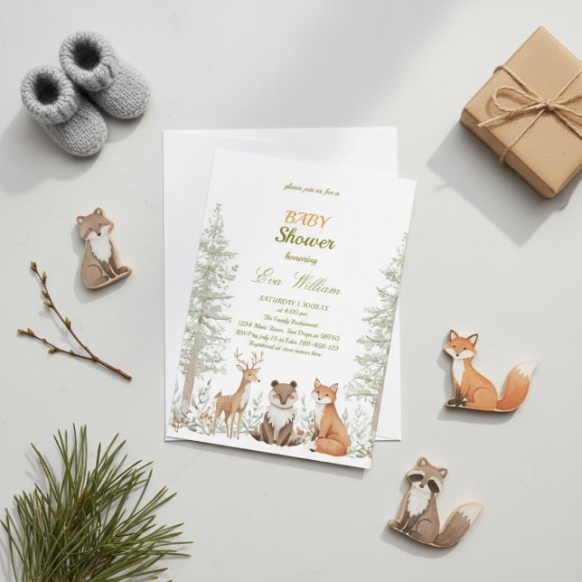 Adorable Woodland Animals Baby Shower Invitation (Creator Uploaded)