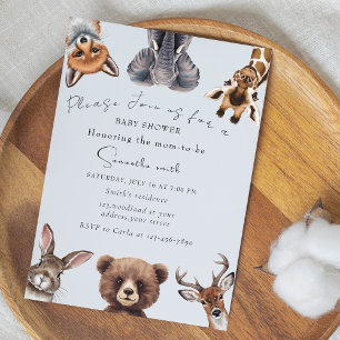 Adorable woodland animals baby shower invitation
