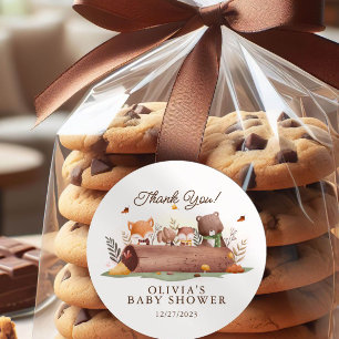 Adorable Woodland Animals Classic Round Sticker