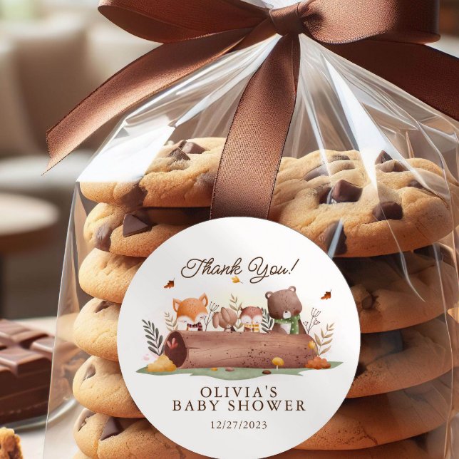 Adorable Woodland Animals Classic Round Sticker (Creator Uploaded)
