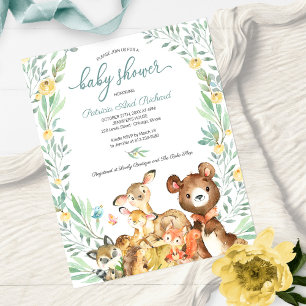 Adorable Woodland Baby Shower Budget Invitation