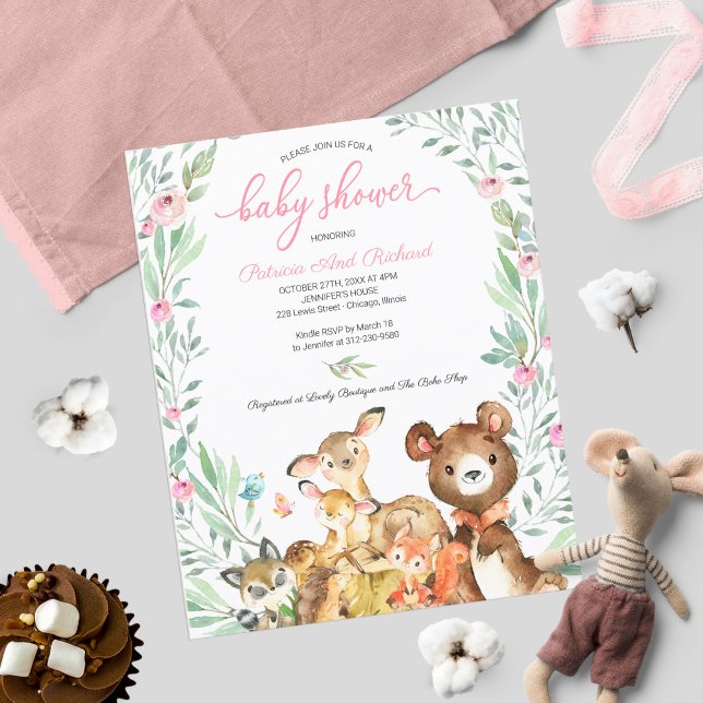 Adorable Woodland Baby Shower Budget Invitation (Creator Uploaded)