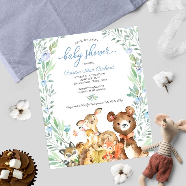 Adorable Woodland Baby Shower Budget Invitation (Creator Uploaded)
