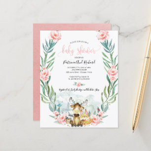 Adorable Woodland Baby Shower Budget Invitations