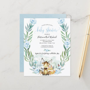 Adorable Woodland Baby Shower Budget Invitations