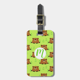 Adorable Woodland Groundhog Pattern Luggage Tag