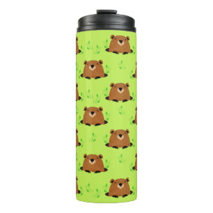 Adorable Woodland Groundhog Pattern Thermal Tumbler