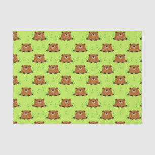 Adorable Woodland Groundhog Pattern Tissue Paper