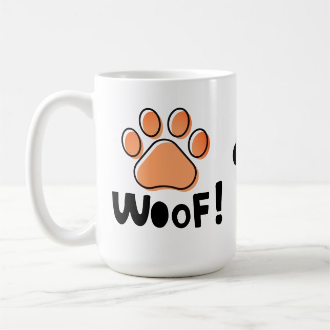 Adorable Woof Dog Lovers Coffee Mug (Left)