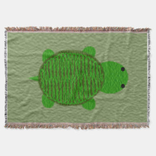 Adorable Yarn Textured Turtle Throw Blanket