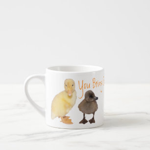 Adorable Yellow and Grey Duckling Photographs Espresso Cup