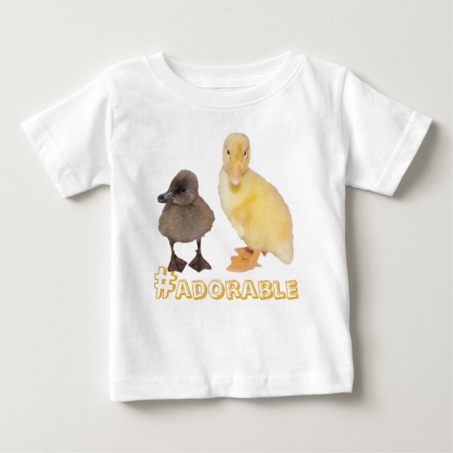 Adorable Yellow and Grey Ducklings Photograph Baby T-Shirt (Front)