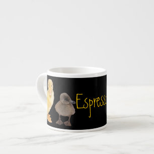 Adorable Yellow and Grey Ducklings Photograph Espresso Cup