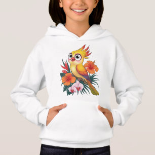 Adorable Yellow birds with flowers