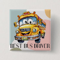 Adorable Yellow Cartoon Best School Bus Driver