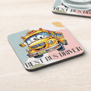 Adorable Yellow Cartoon Best School Bus Driver Coaster