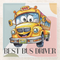 Adorable Yellow Cartoon Best School Bus Driver