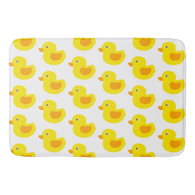 Adorable Yellow Rubber Ducks Duckies Bath Mat (Front)