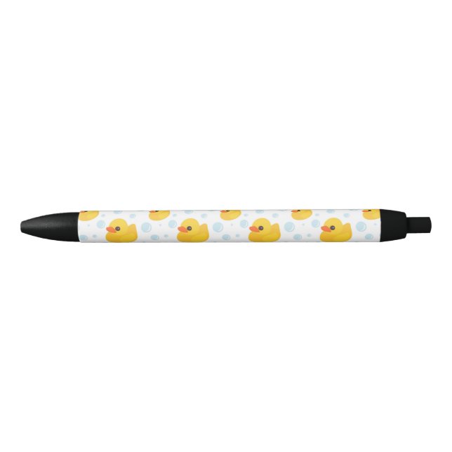 Adorable Yellow Rubber Ducks Duckies Black Ink Pen (Front)