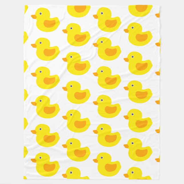 Adorable Yellow Rubber Ducks Duckies Fleece Blanket (Front)