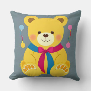 Adorable Yellow Teddy Bear Cushion