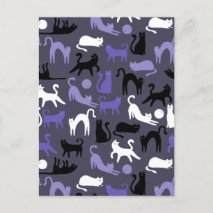 Adorable Yoga Cute Cat Poses Announcement Postcard