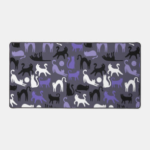 Adorable Yoga Cute Cat Poses Desk Mat