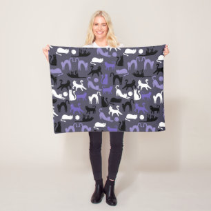 Adorable Yoga Cute Cat Poses Fleece Blanket