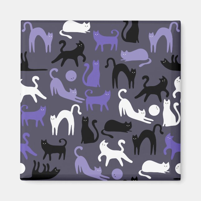 Adorable Yoga Cute Cat Poses Magnet (Front)