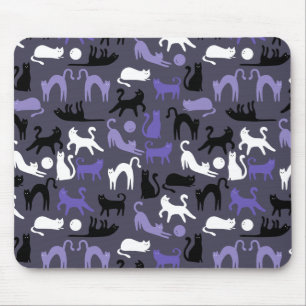 Adorable Yoga Cute Cat Poses Mouse Pad