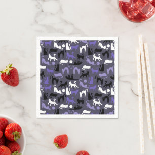 Adorable Yoga Cute Cat Poses Napkin