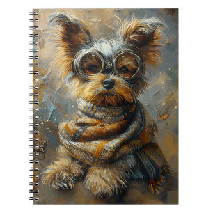 Adorable Yorkie Dog In Goggles Glasses 163 Notebook