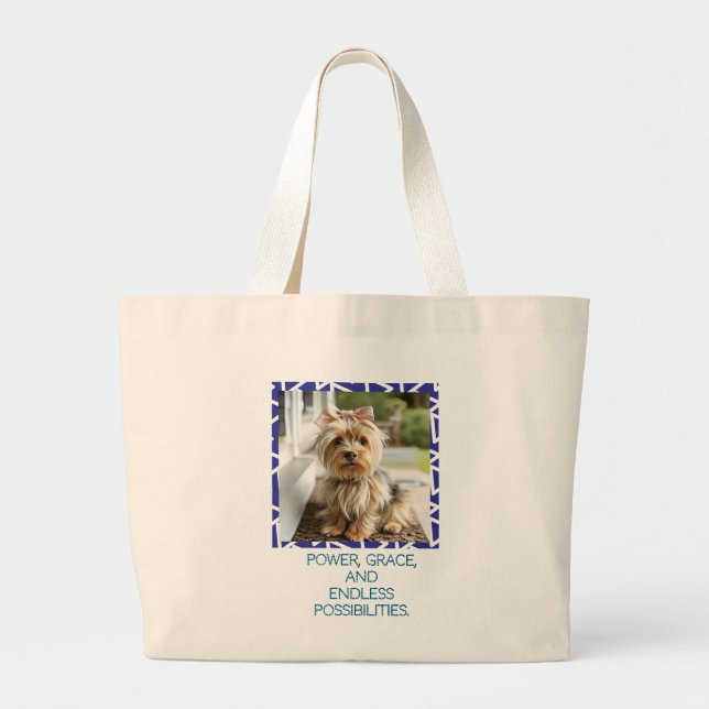 Adorable Yorkshire Terrier – Motivational Tote Bag (Front)