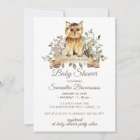 Adorable Yorkshire Terrier Puppy Baby Shower