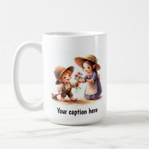 Adorable Young Munchkins in Vintage Clothing Coffee Mug