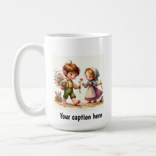 Adorable Young Munchkins in Vintage Clothing Coffee Mug