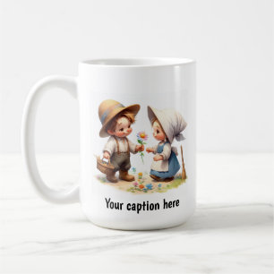 Adorable Young Munchkins in Vintage Clothing Coffee Mug