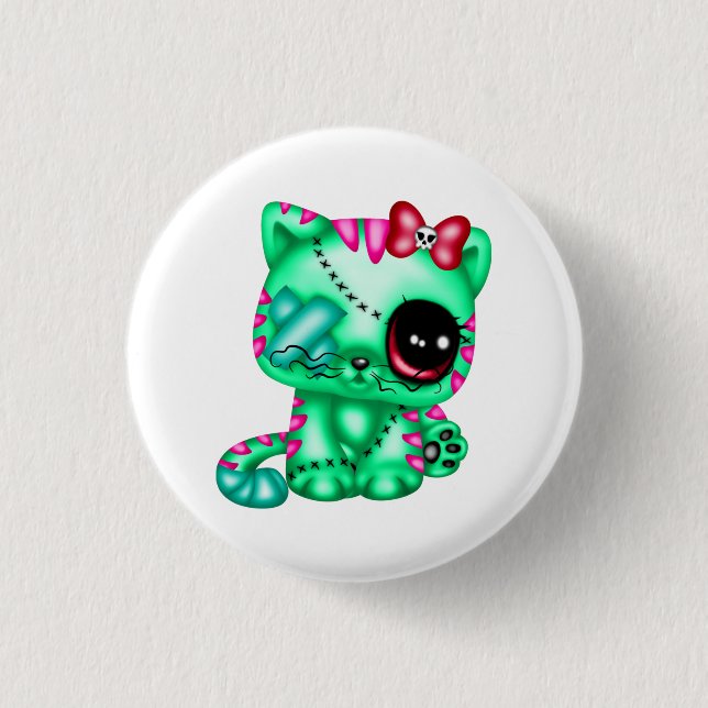 Adorable Zombie Kitty 3 Cm Round Badge (Front)