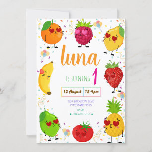 AdorableFruit Birthday Invitation