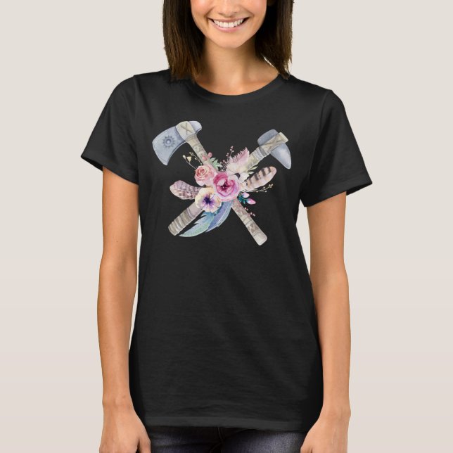 Adorables Bohemian Tomahawk & Feathers T-Shirt (Front)