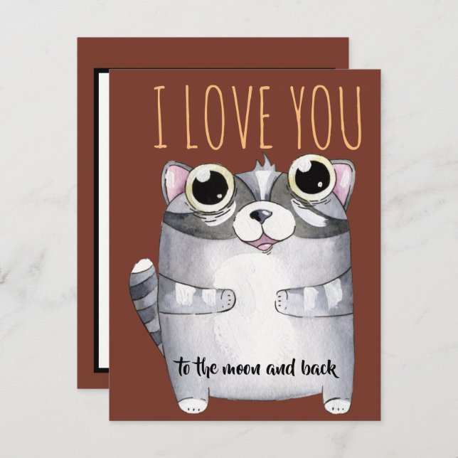 Adorables Cartoon Racoon I Love You (Front/Back)