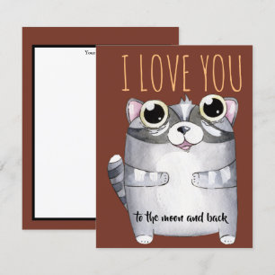 Adorables Cartoon Racoon I Love You