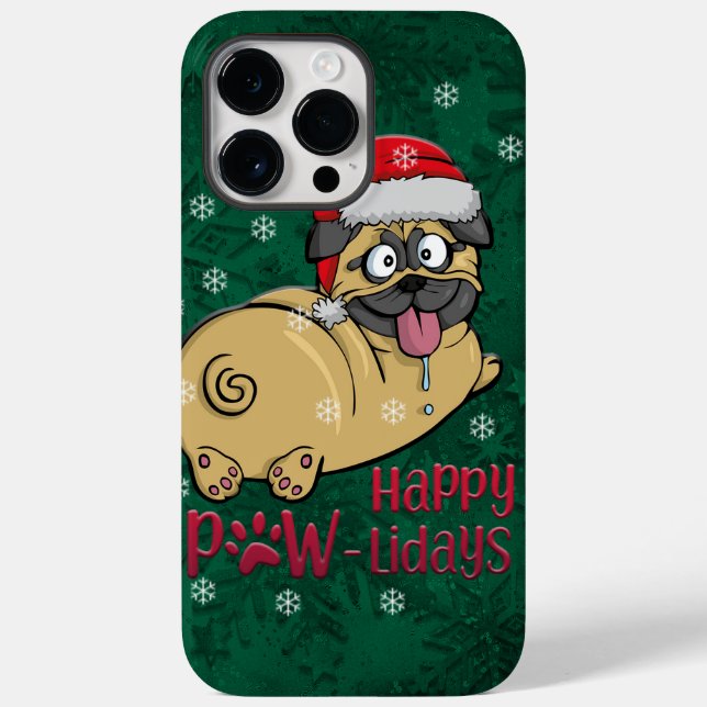 Adorables Christmas Cute Pug In Snow Case-Mate iPhone Case (Back)