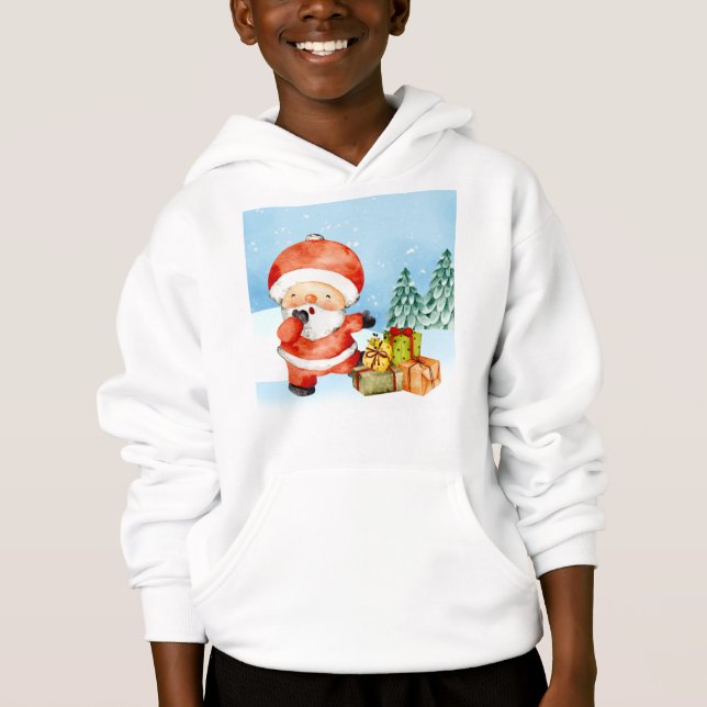 Adorables Christmas Santa With Presents  Hoodie (Front)